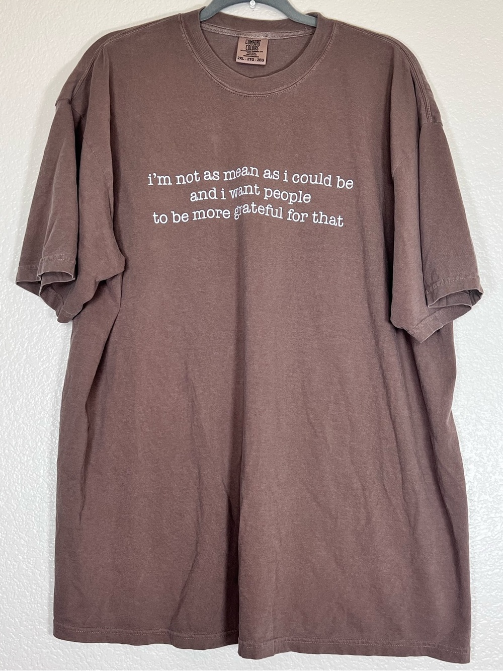 Brown short sleeve graphic cotton tee, size 2X